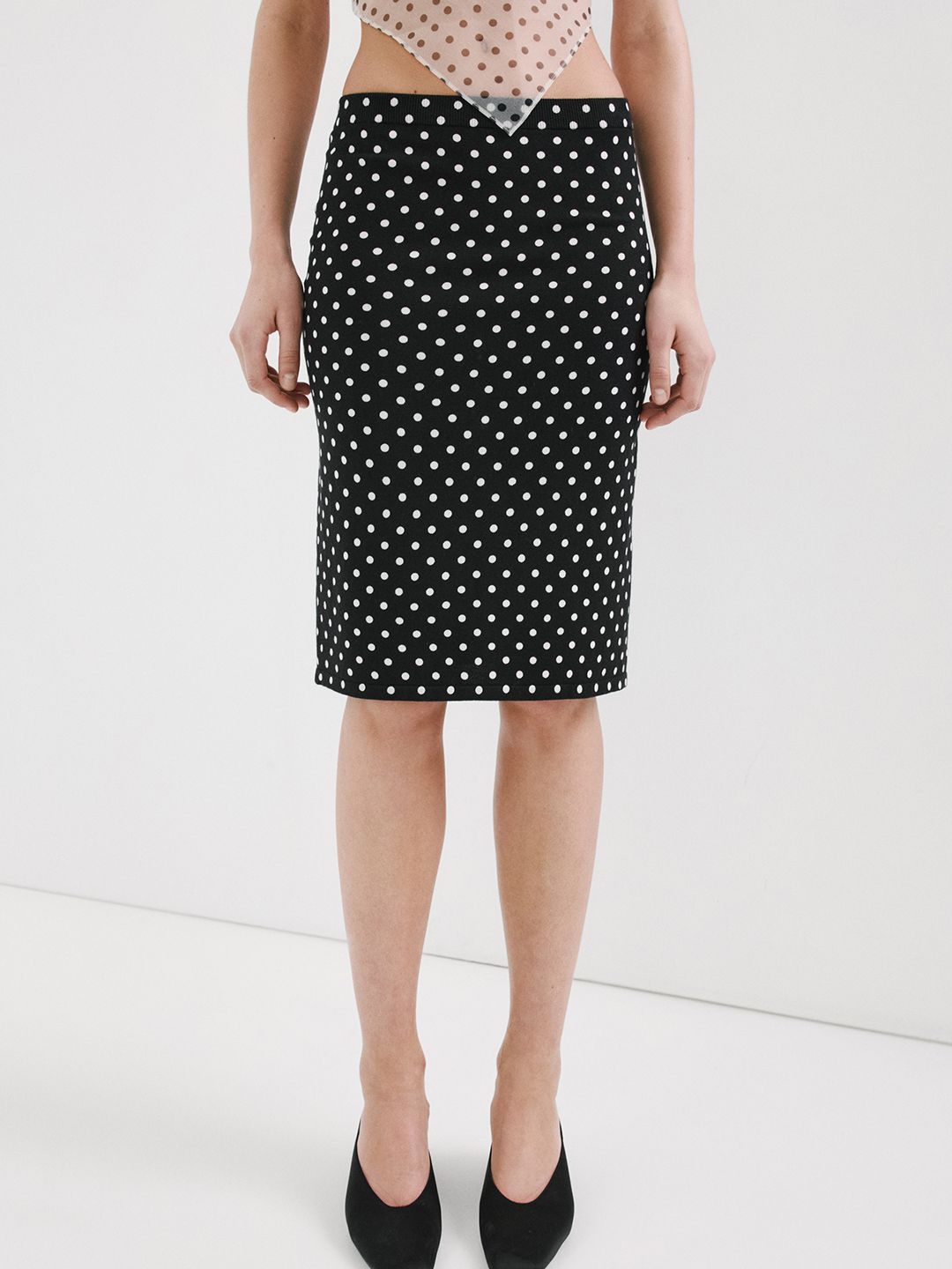 MANGO Women Geometric Printed Knee Length Pencil Skirt-picture-45