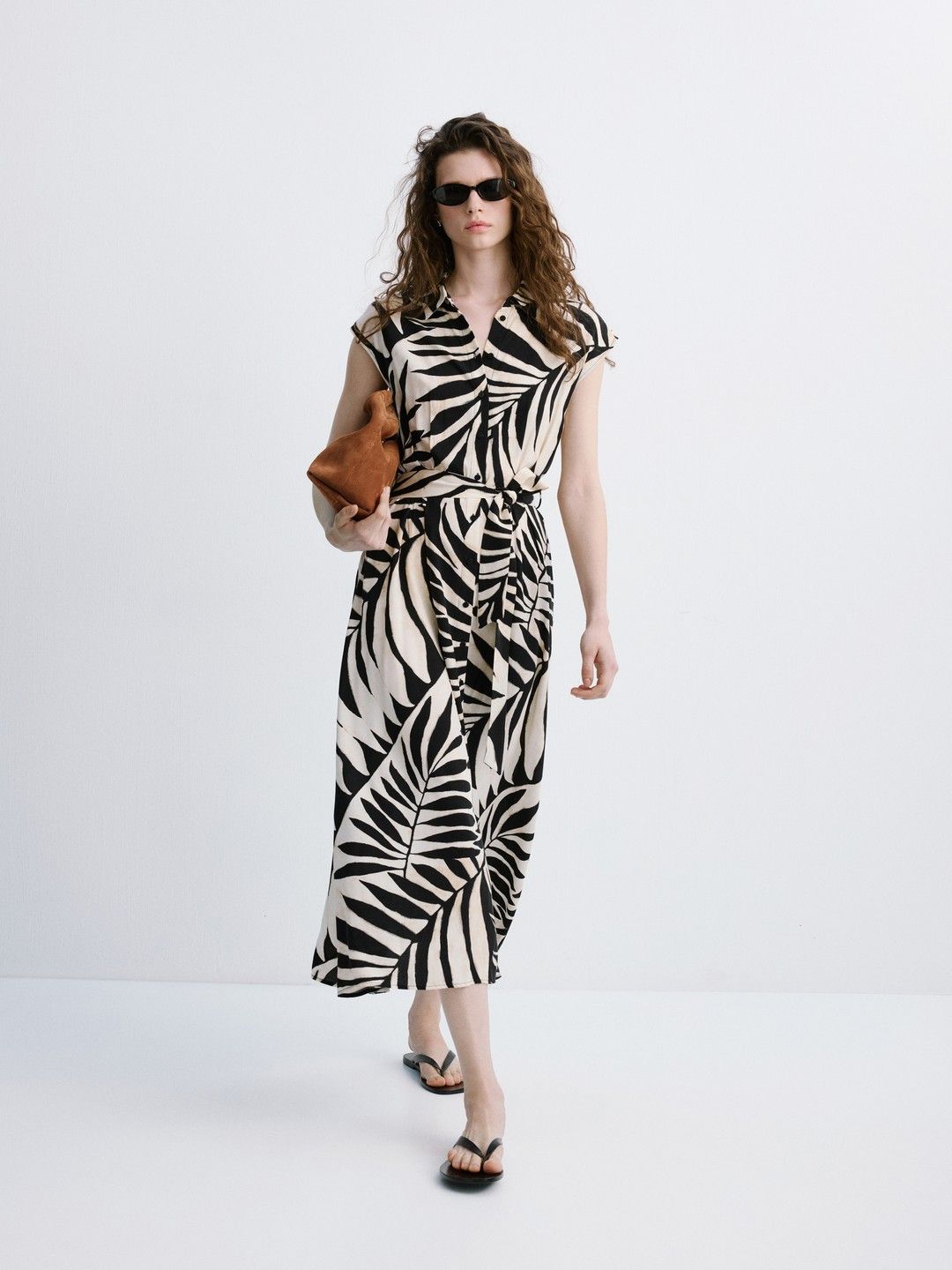 MANGO Floral Print Midi Shirt Dress-picture-22
