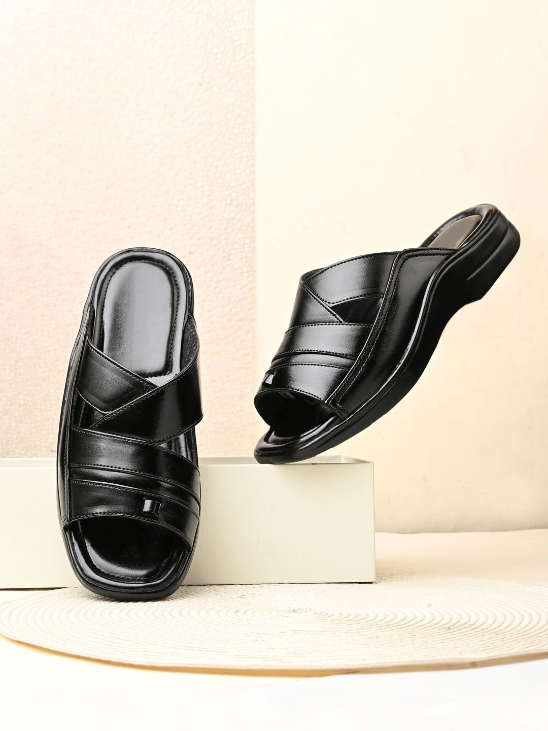 Azzaro Black Men Synthetic Flip Flops-picture-35