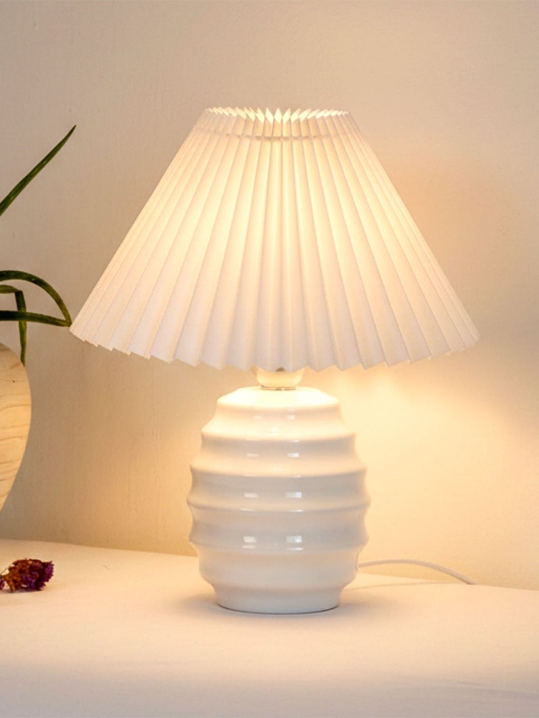 Homesake Pink Ceramic Contemporary Abstract Shaped Table Lamp-image-39