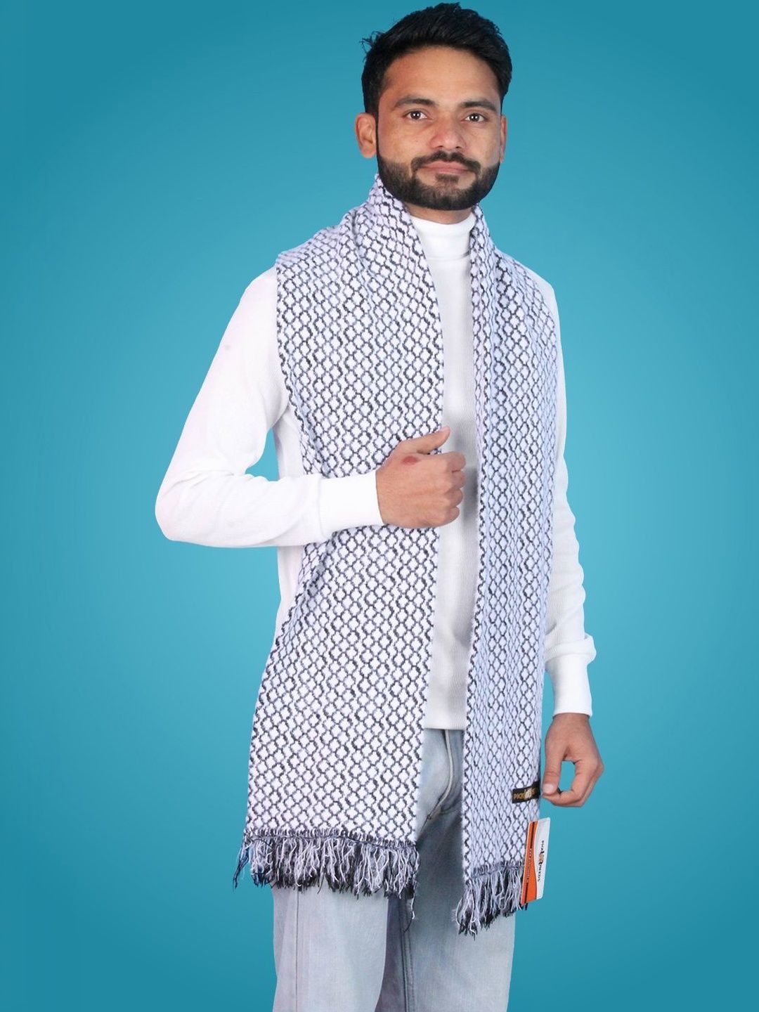 Pick Ur Needs Men Patterned Merino Wool Mufflers-picture-22