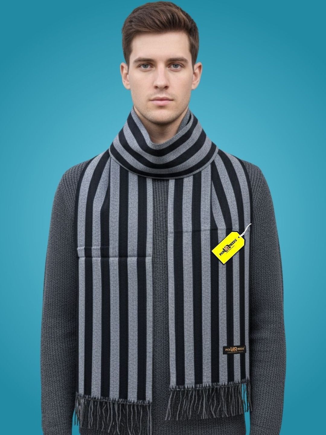 Pick Ur Needs Men Striped Merino Wool Mufflers-picture-25
