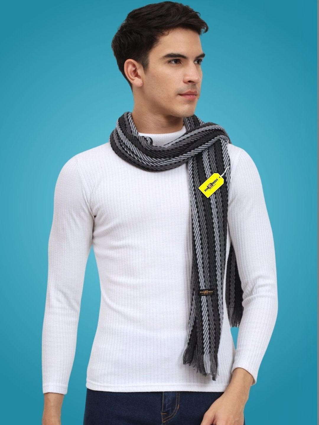 Pick Ur Needs Men Striped Merino Wool Mufflers-picture-33