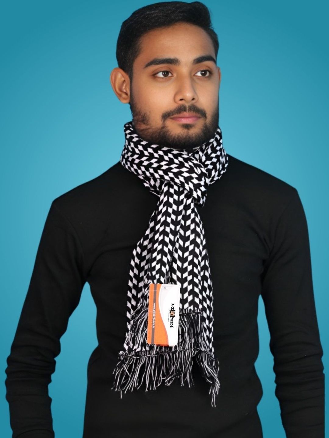 Pick Ur Needs Men Patterned Merino Wool Mufflers-picture-28
