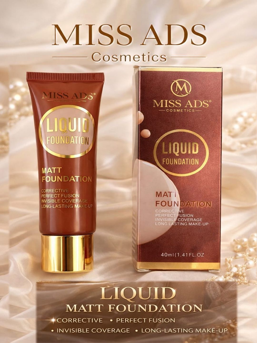 MISS ADS Long Lasting Matte Liquid Foundation - Nude - 40 ml-picture-18