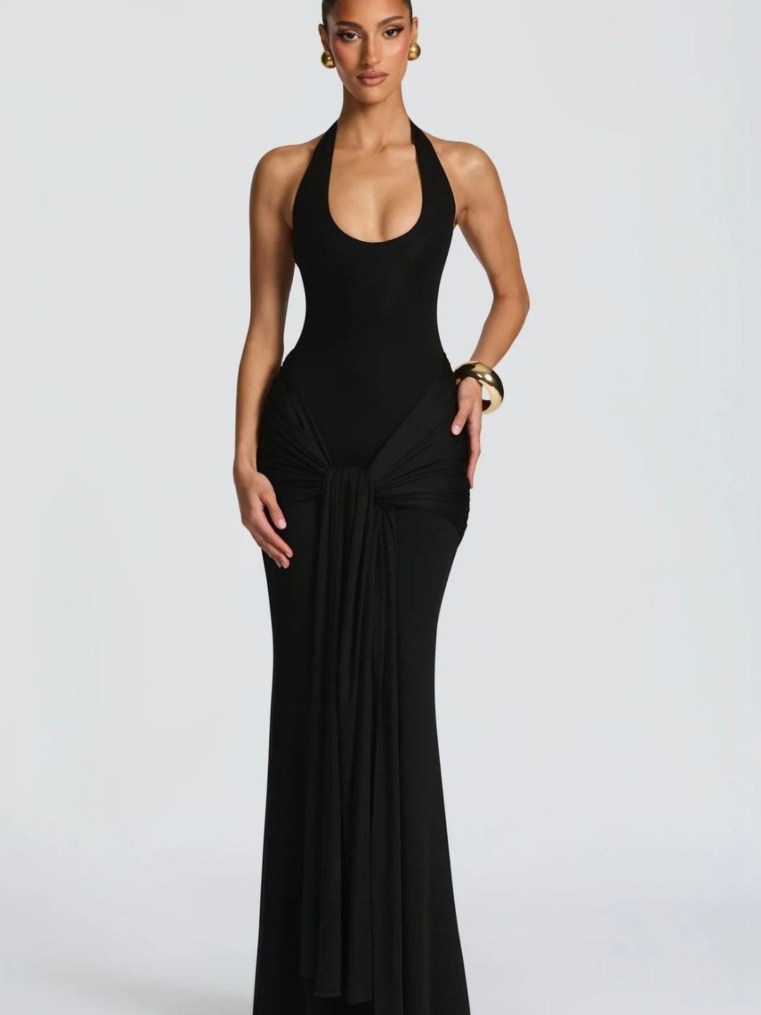 JC Mode Halter Neck Bodycon Maxi Dress-picture-31