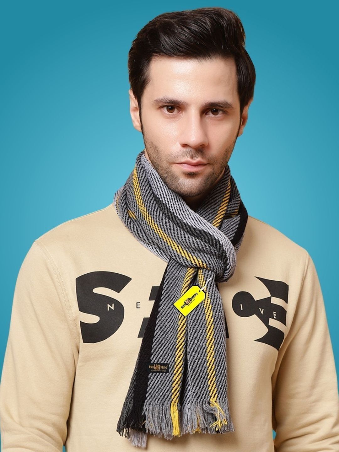 Pick Ur Needs Men Striped Merino Wool Mufflers-picture-33