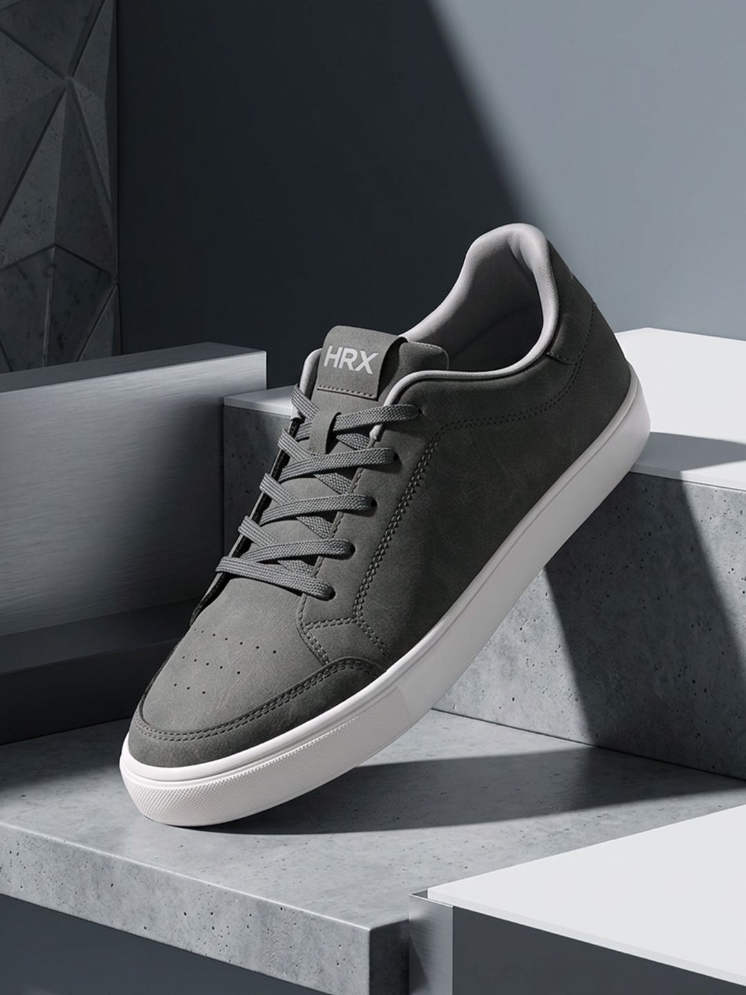 HRX by Hrithik Roshan Men Grey Suede Finish Regular Sneakers-image-26