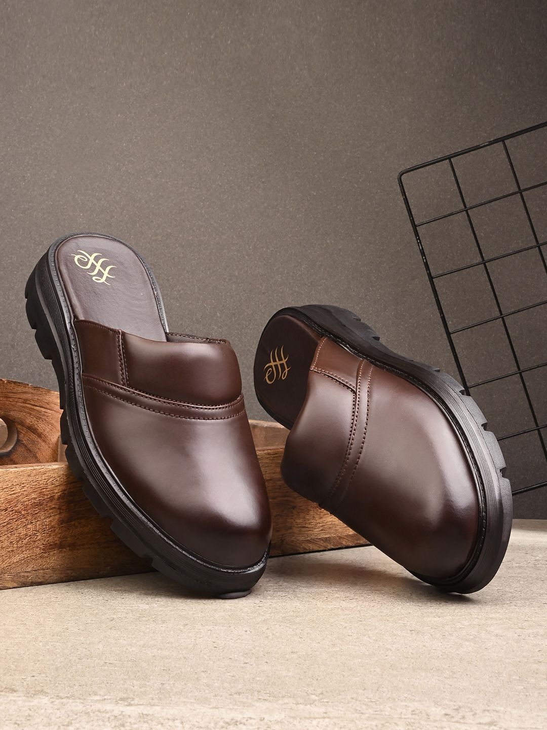 House of Pataudi Men Leather Slip-On Shoe-Style Sandals-picture-10