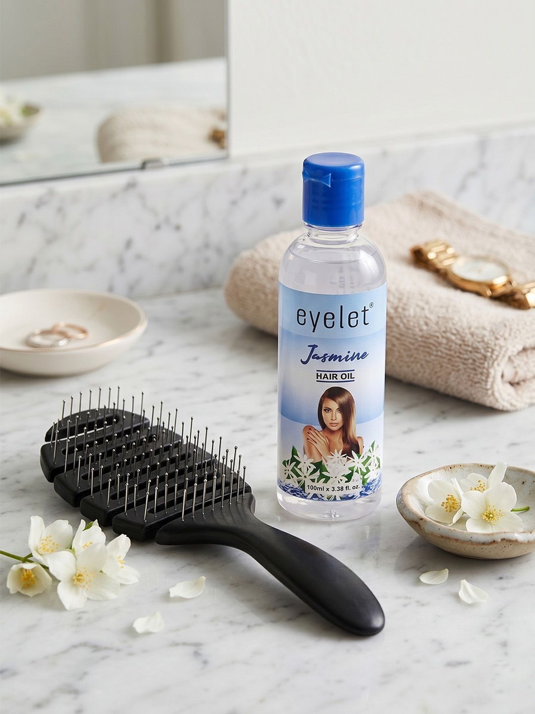 eyelet Set Of 2 Jasmine Hair Oil & Detangling Hair Brush - 100 ml-image-10