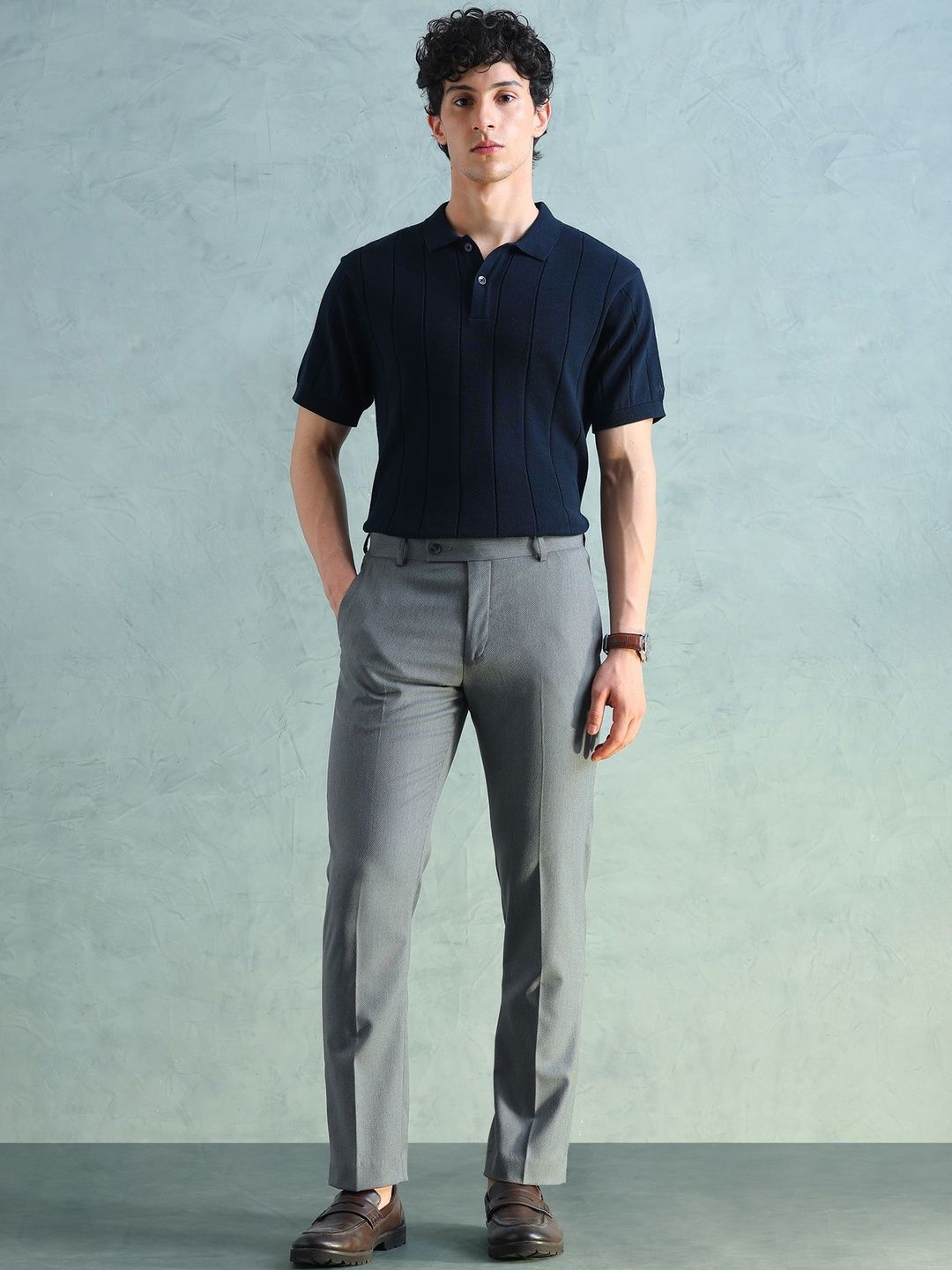 Arrow Men Tapered Fit Trousers-picture-53