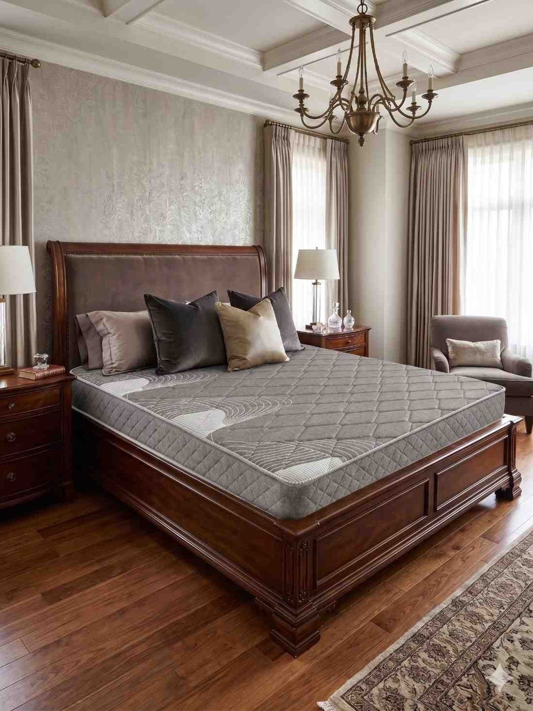 COZY CUB Grey & White Quilted Sag Resistant Single-Size Mattress-picture-12