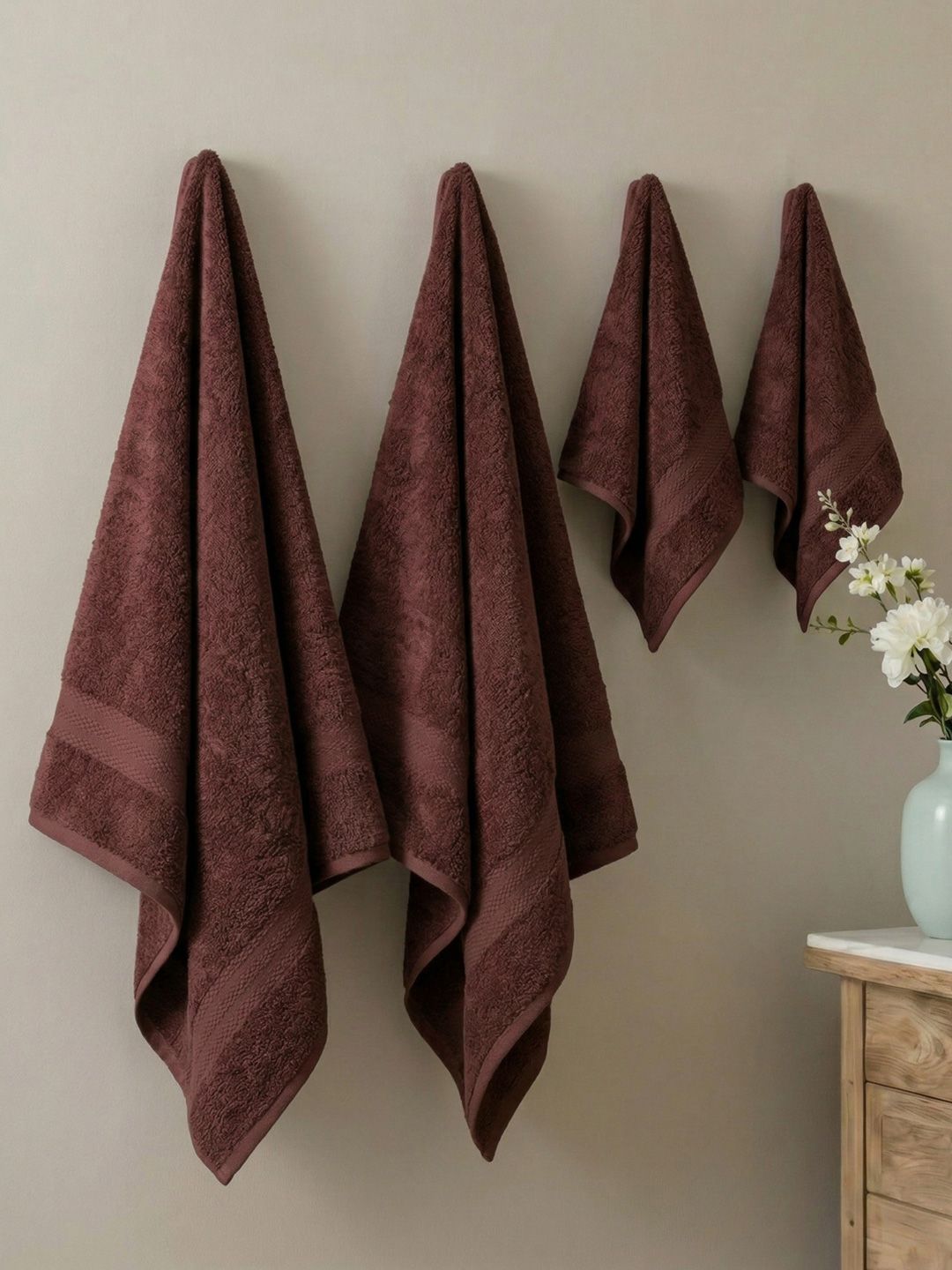 Monte Carlo Jazz Coffee Brown Cotton 380 Gsm 75X150- Hand 40X60 Cm 2 Bath & 2 Hand Towel-picture-10
