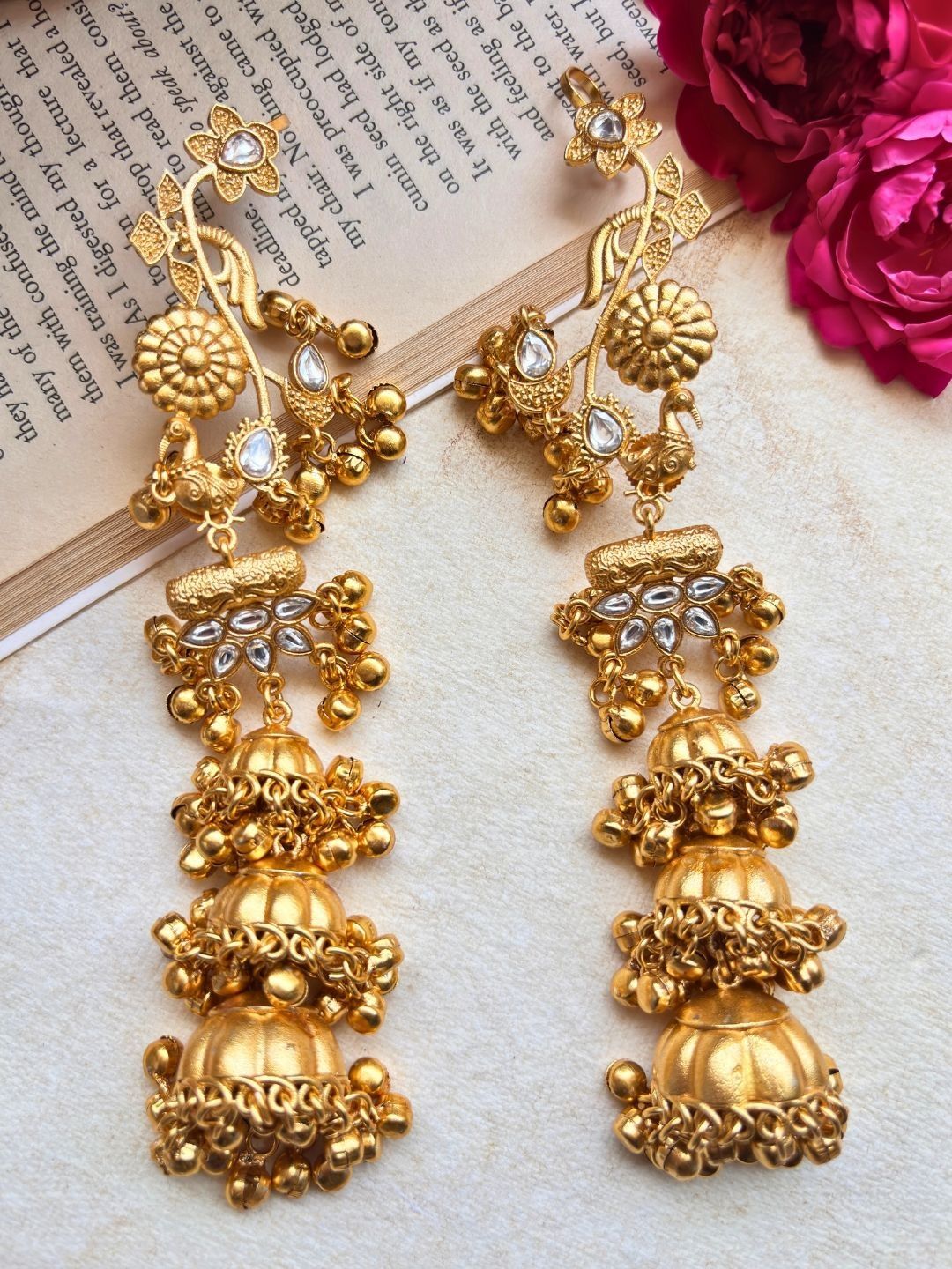 VIVAZS Floral Ear Cuff Earrings-picture-30