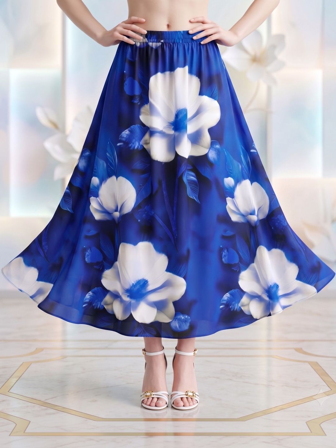 Vagisha Women Floral Maxi Flared Skirt-image-22
