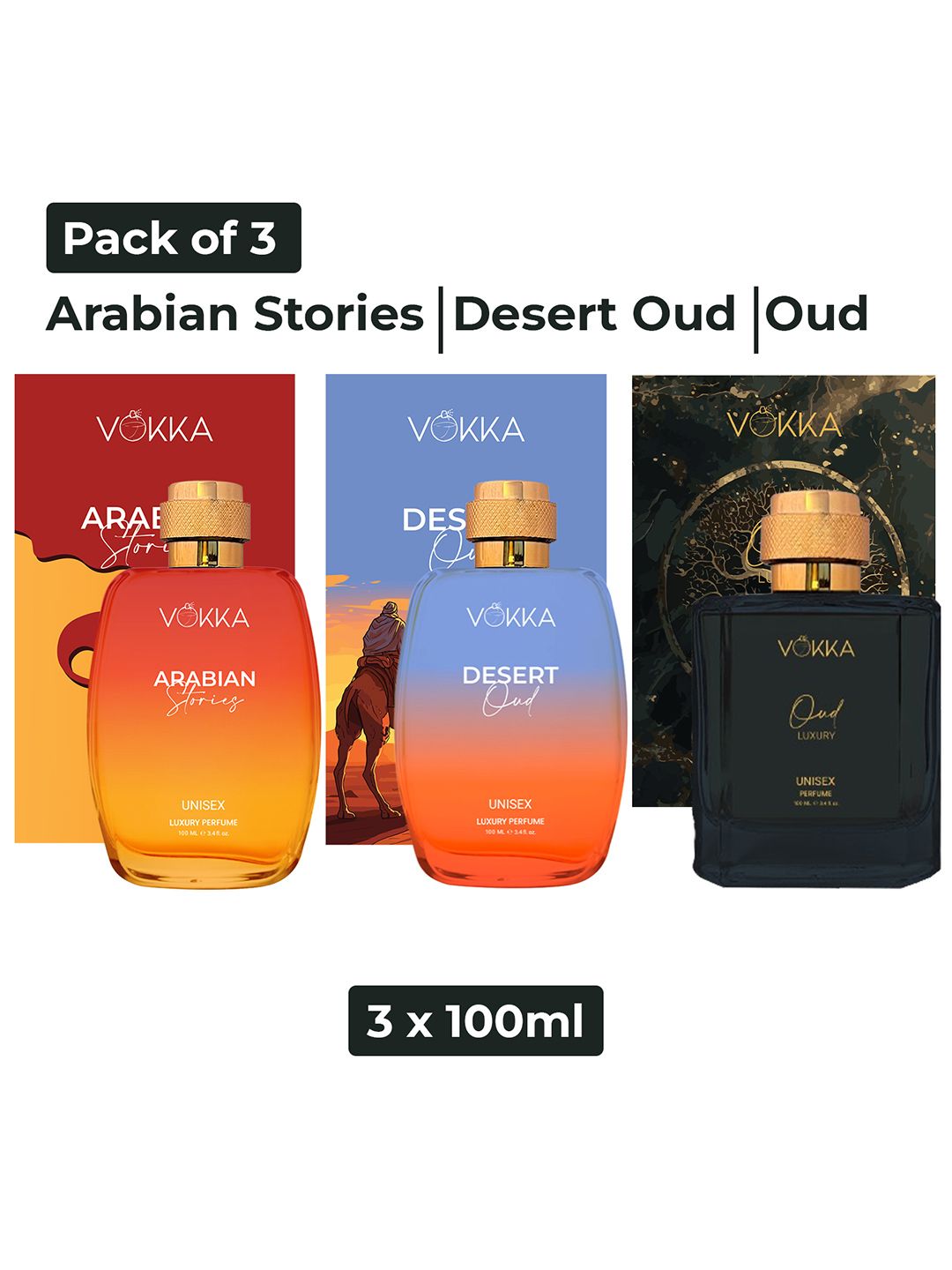 VOKKA Set Of 3 Arabian Stories Desert Oud & Oud Long Lasting Eau de Perfume - 100 ml Each-image-38