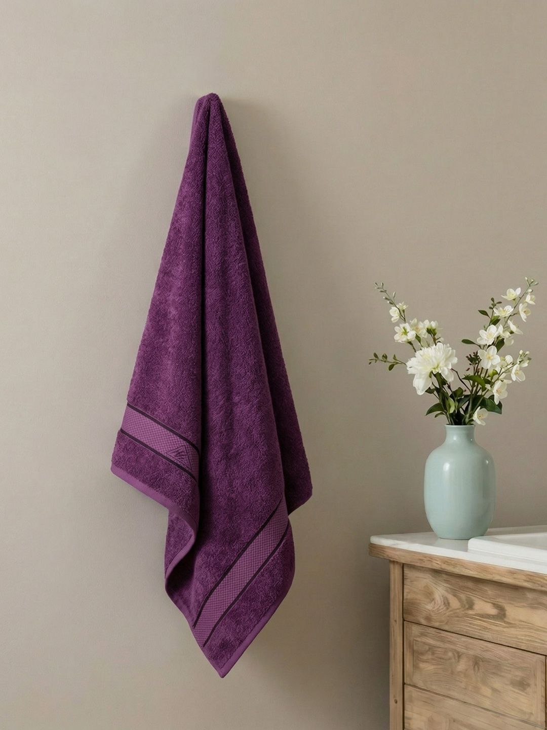 Monte Carlo Purple & Purple 1 Striped Cotton 450 GSM Bath Towel-image-29