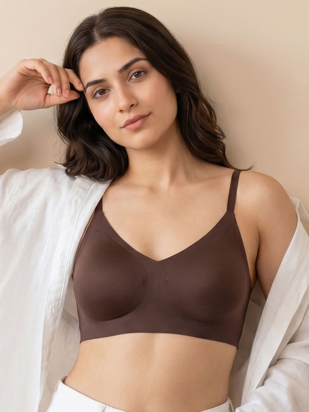 Dressberry Polyamide Lightly Padded Non-wired Bonded Bra-image-3