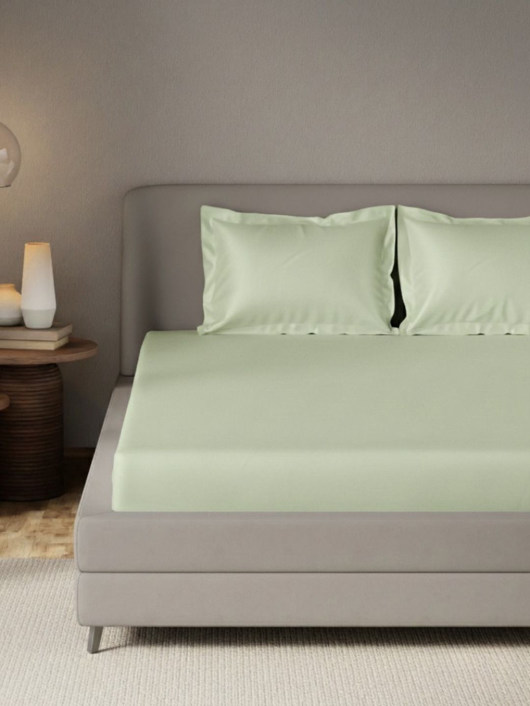 JAIPUR FABRIC Green 300 TC Bedsheet with 2 Pillow Covers-picture-28