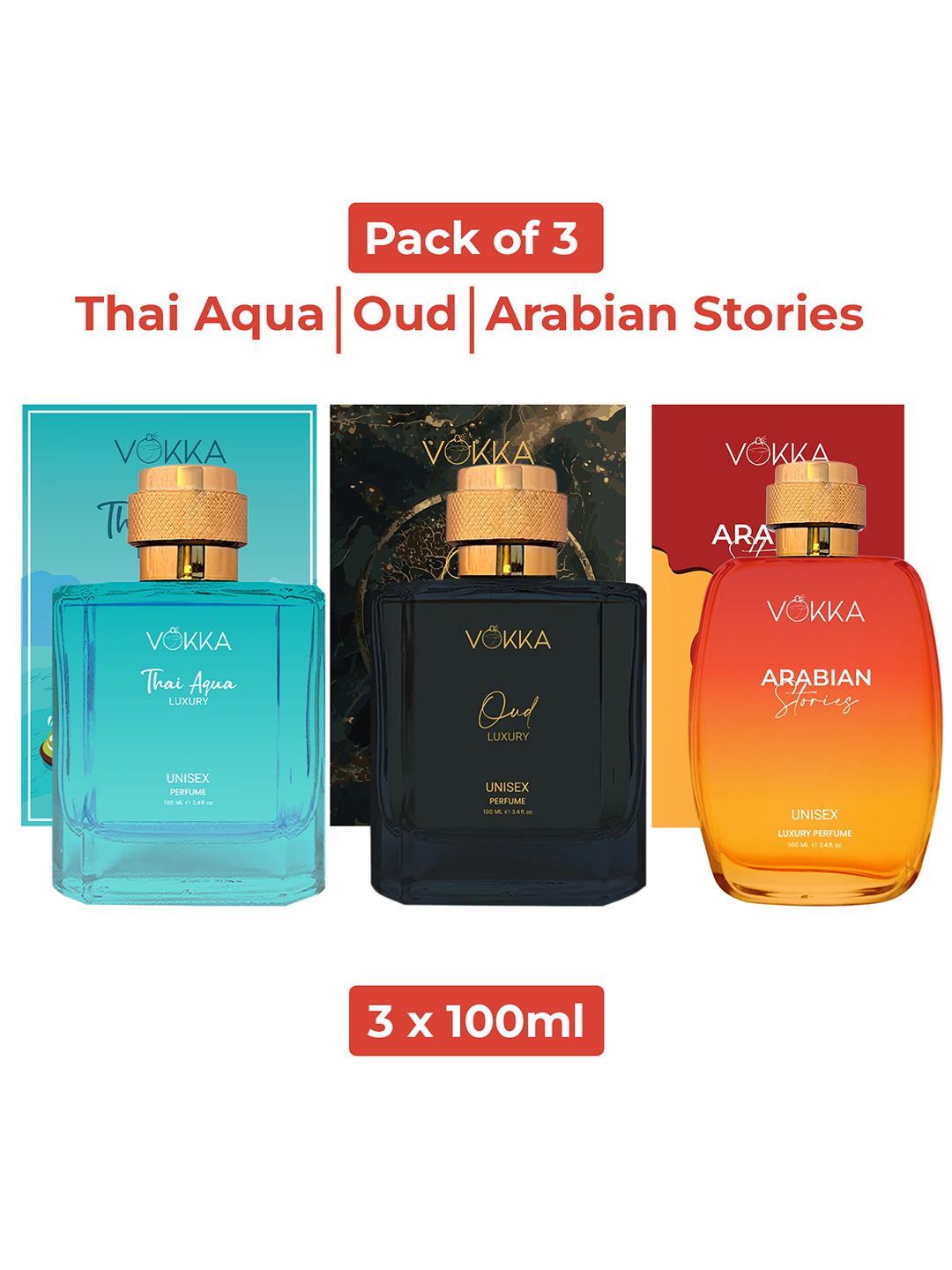 VOKKA Set Of 3 Thai Aqua Oud & Panda Long Lasting Eau De Parfum - 100 ml Each-picture-32