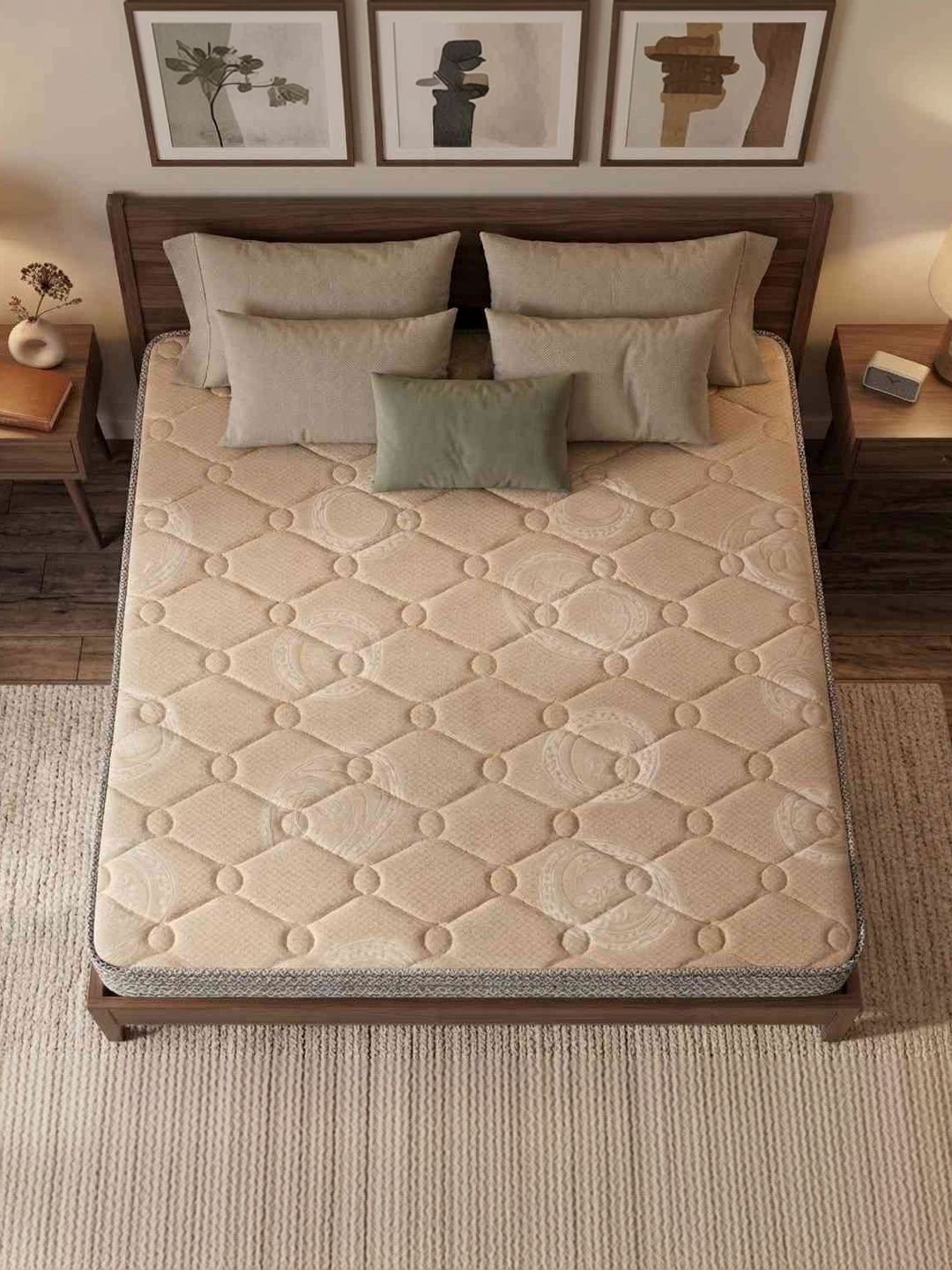COZY CUB Lite Cream-Colored & Black Quilted Sag Resistant Single-Size Mattress-picture-52