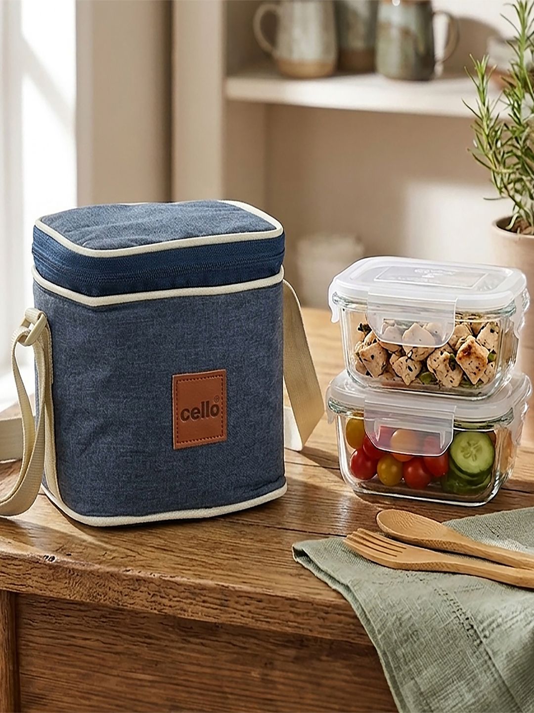 Cello Imperial 2pc Square Glass Microwave Safe Lunch Box with Jacket - 320ml x 2-image-17