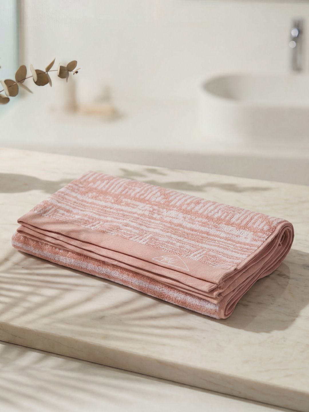 Monte Carlo Santorini Dusty Rose Self Design Cotton 525 Gsm 75X150 Cm 1 Bath Towel-image-49