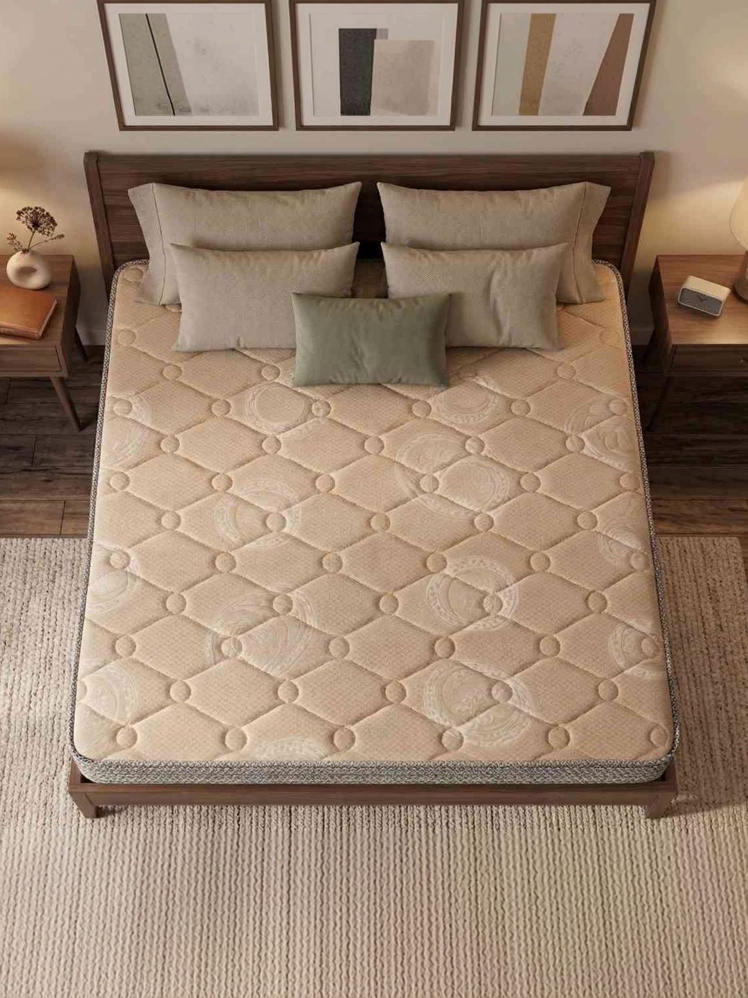 COZY CUB Lite Cream-Colored & Black Quilted Sag Resistant Single-Size Mattress-picture-14