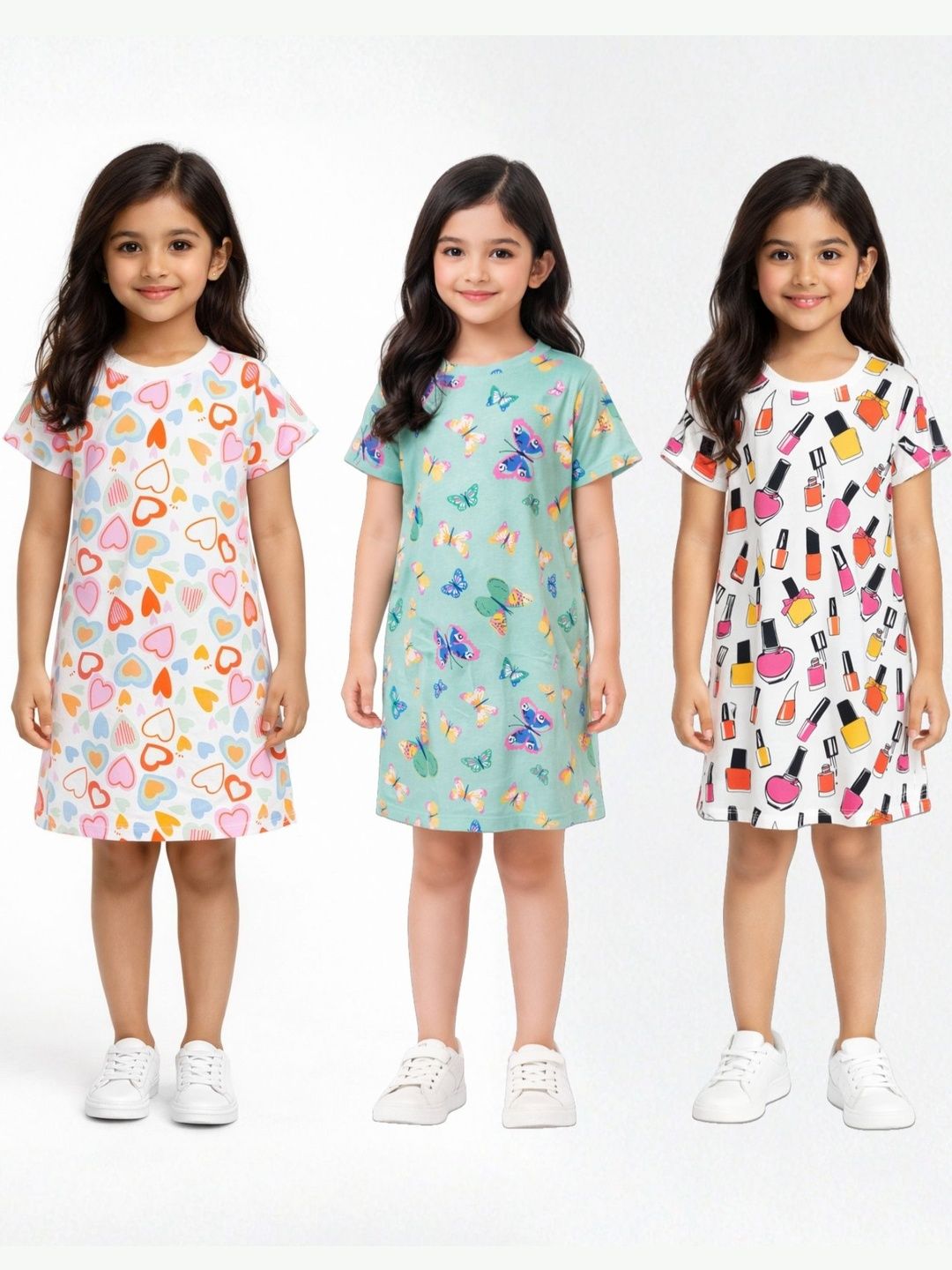 Anthrilo Girls Printed Nightdress-image-30