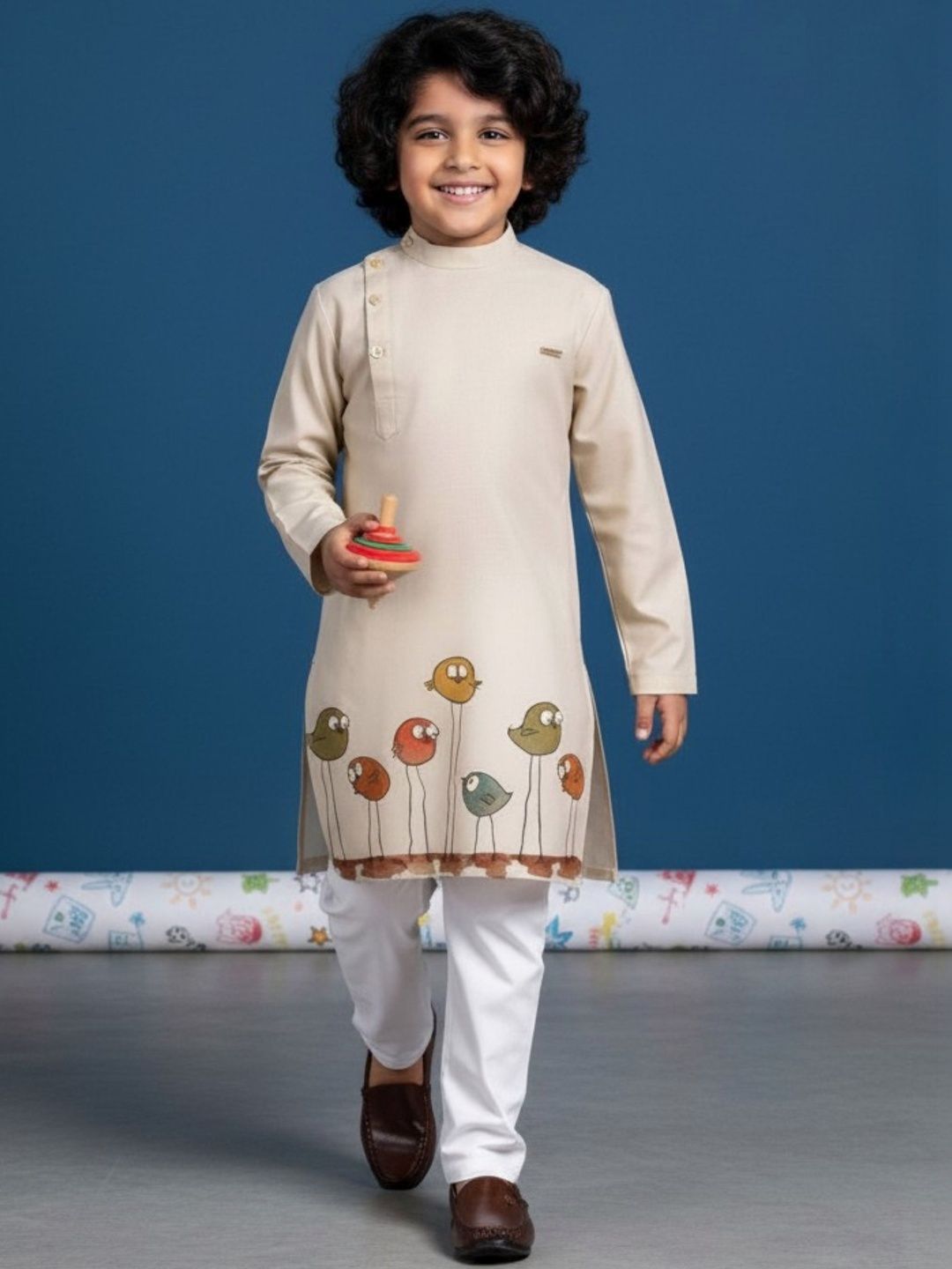 DEVOILER Boys Ethnic Motifs Printed Regular Kurta with Pyjamas-picture-32