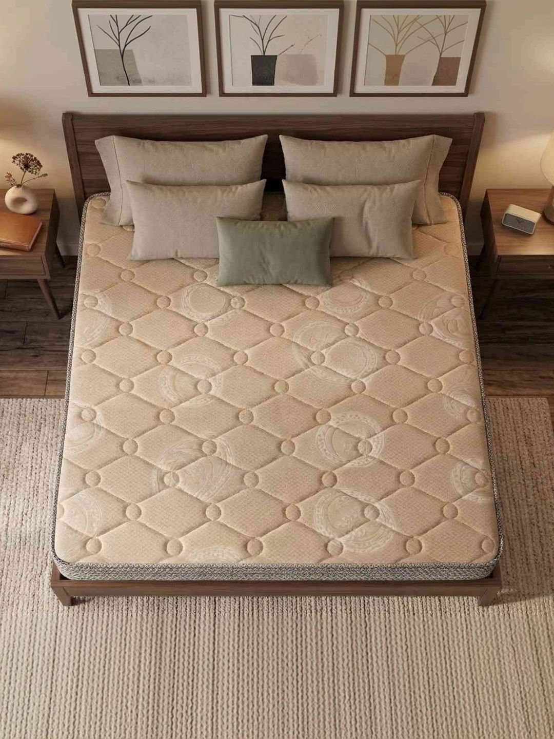 COZY CUB Lite Cream-Colored & Black Quilted Sag Resistant Single-Size Mattress-picture-39