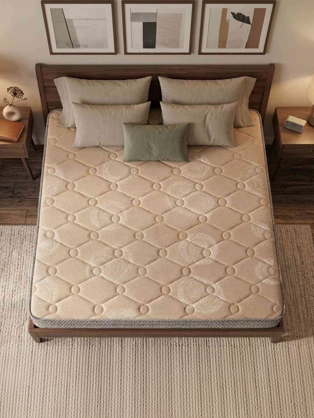 COZY CUB Lite Cream-Colored & Black Quilted Sag Resistant Single-Size Mattress-picture-45