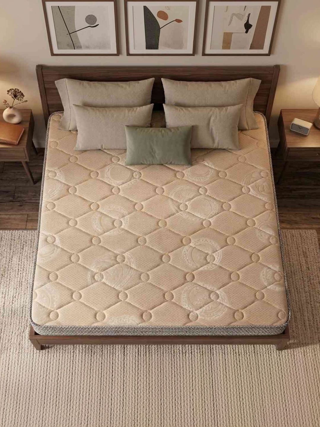 COZY CUB Lite Cream-Colored & Black Quilted Sag Resistant Single-Size Mattress-picture-42