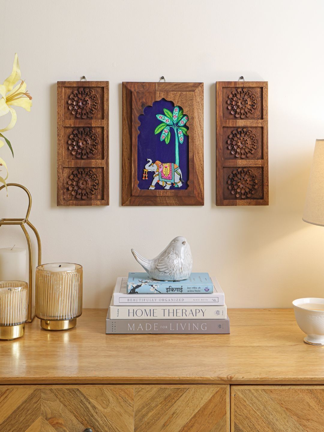 Mirai Woods Set Of 3 Brown Saumyat Wall Decor-picture-26