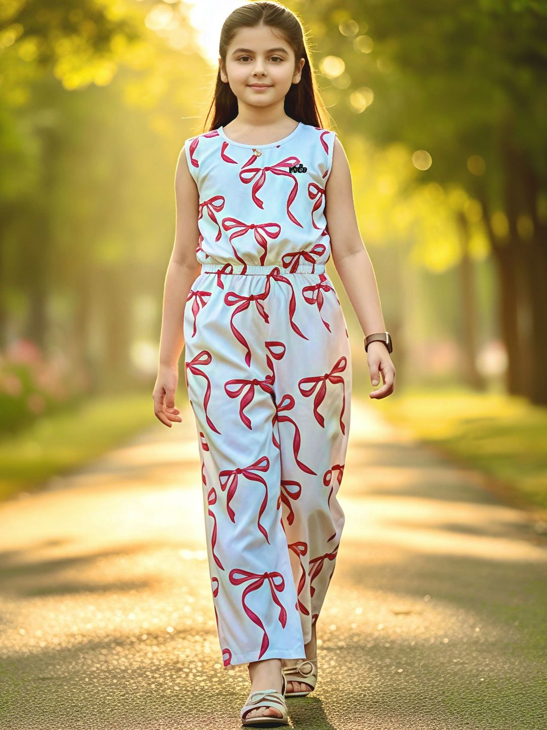 BAESD Girls Printed Basic Jumpsuit with Applique-picture-26