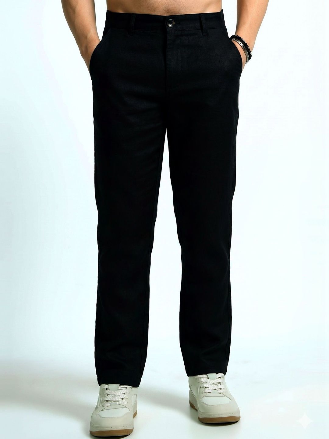 PANTOM Linen Regular Fit Cotton Trousers-image-40