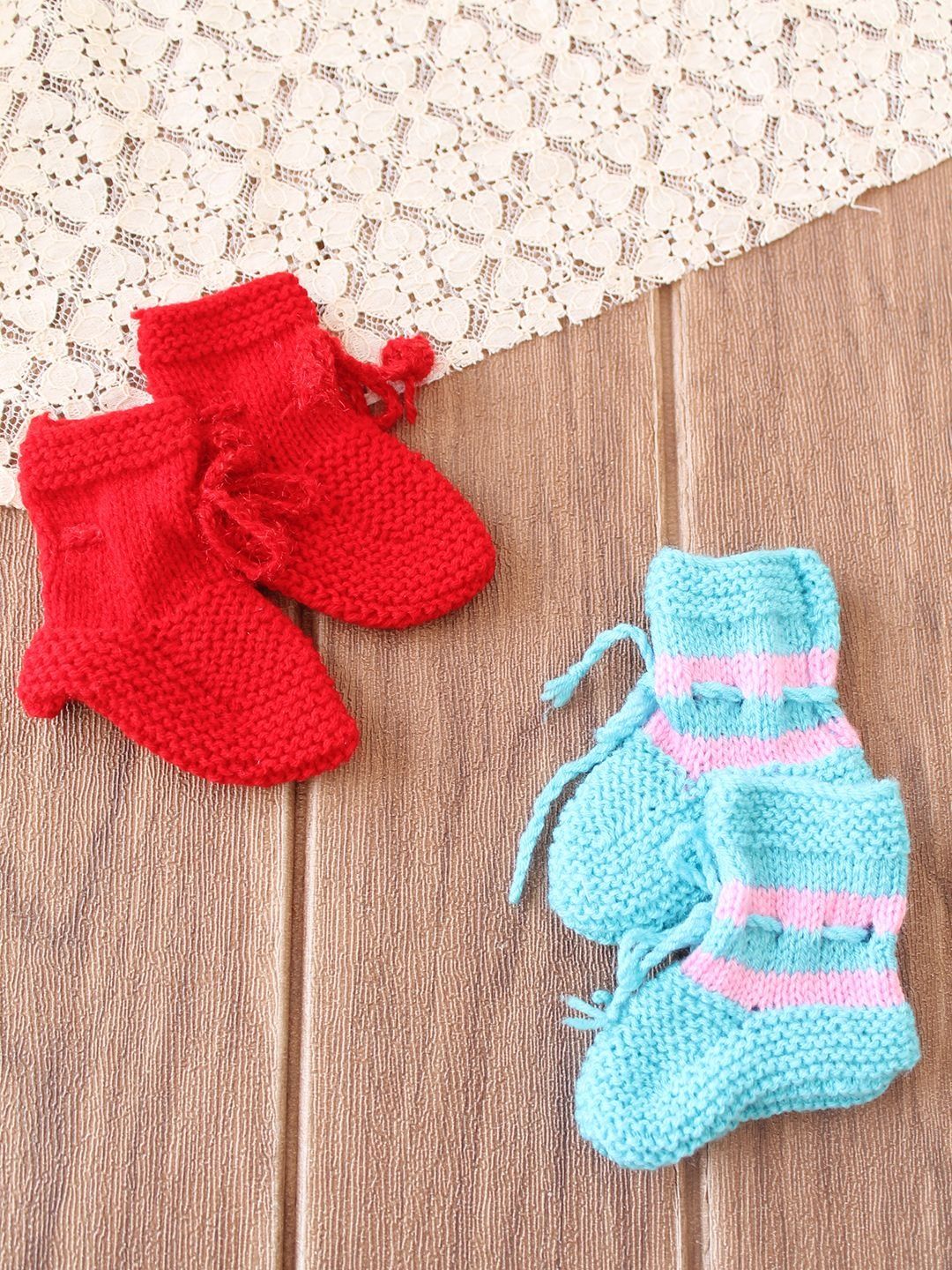 Woonie Unisex Kids Pack of 2 Acrylic Colourblocked Ankle Length Socks-picture-17