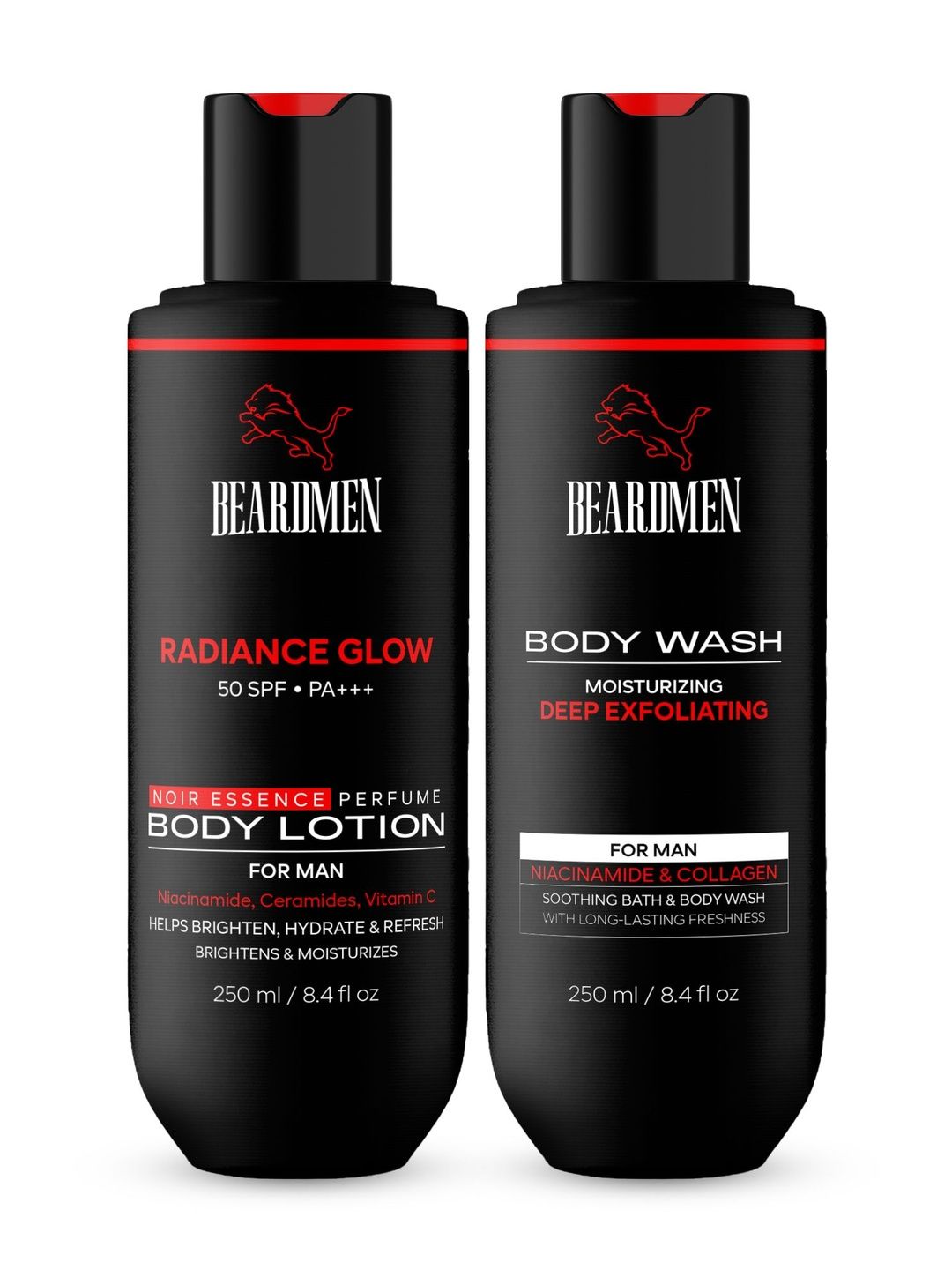 BEARDMEN Men Set of Radiance Glow Body Lotion & Wash - 250 ml Each-image-31
