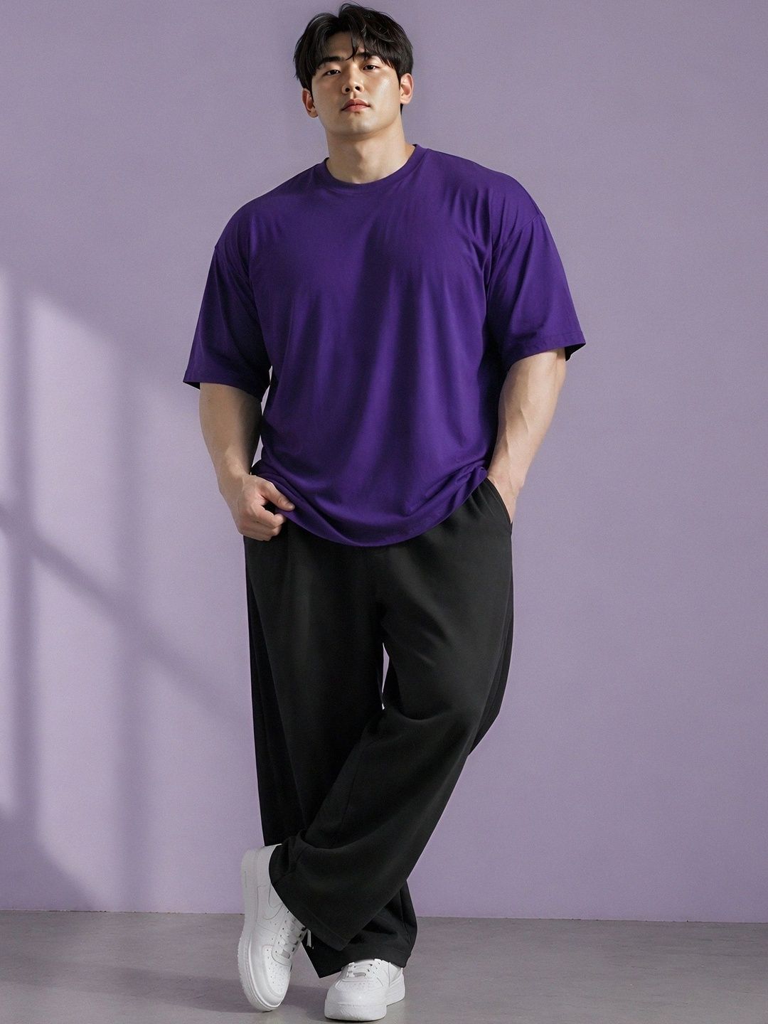 PockMAN Men Drop-Shoulder Sleeves Bio Finish T-shirt-image-2
