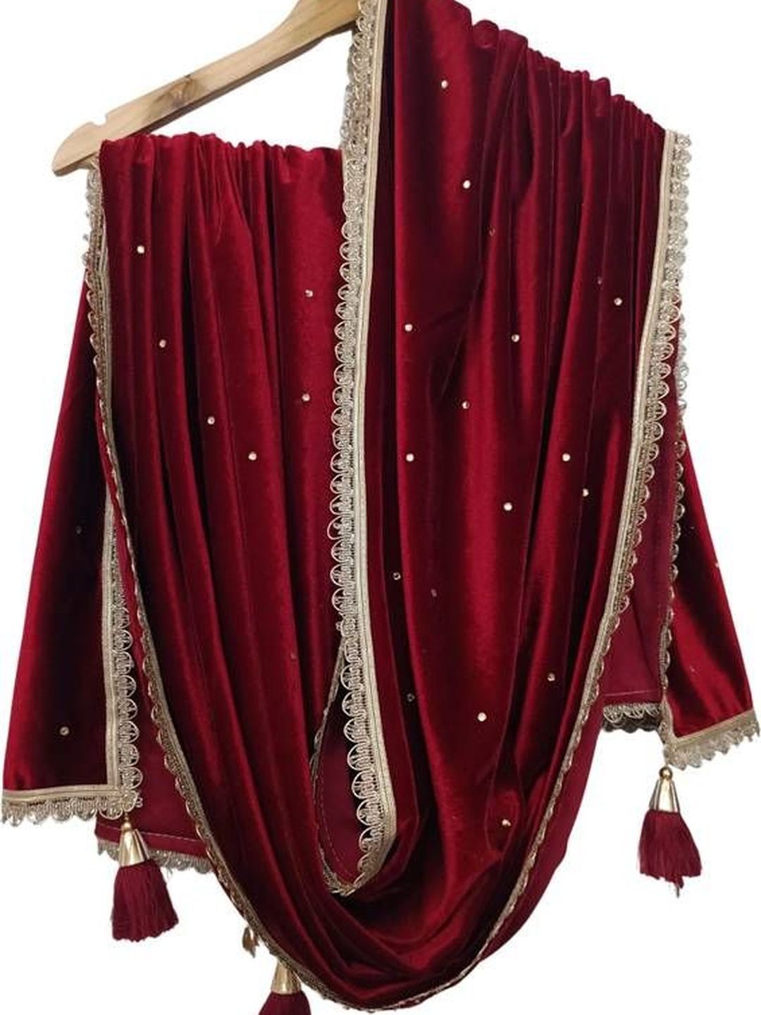 Nakoda Creation Velvet Dupatta with Sequinned-picture-34