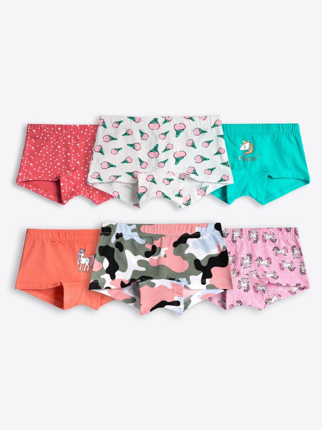 ariel Girls Pack of 6 Printed Assorted Cotton Basic Briefs-picture-10