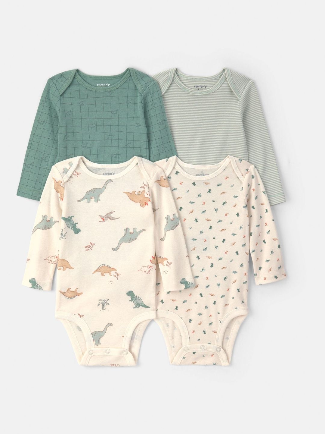 Carter's Infants Boys Pack Of 4 Assorted Printed Pure Cotton Bodysuits-picture-23