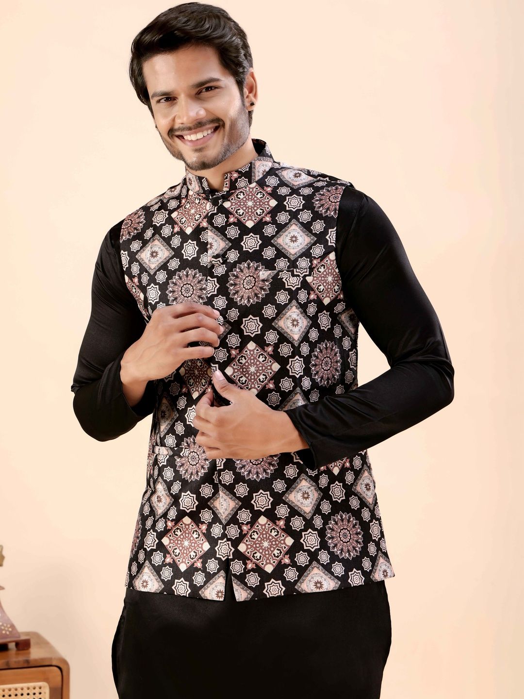MODERN MUGHALS Men Printed Nehru Jacket-picture-11