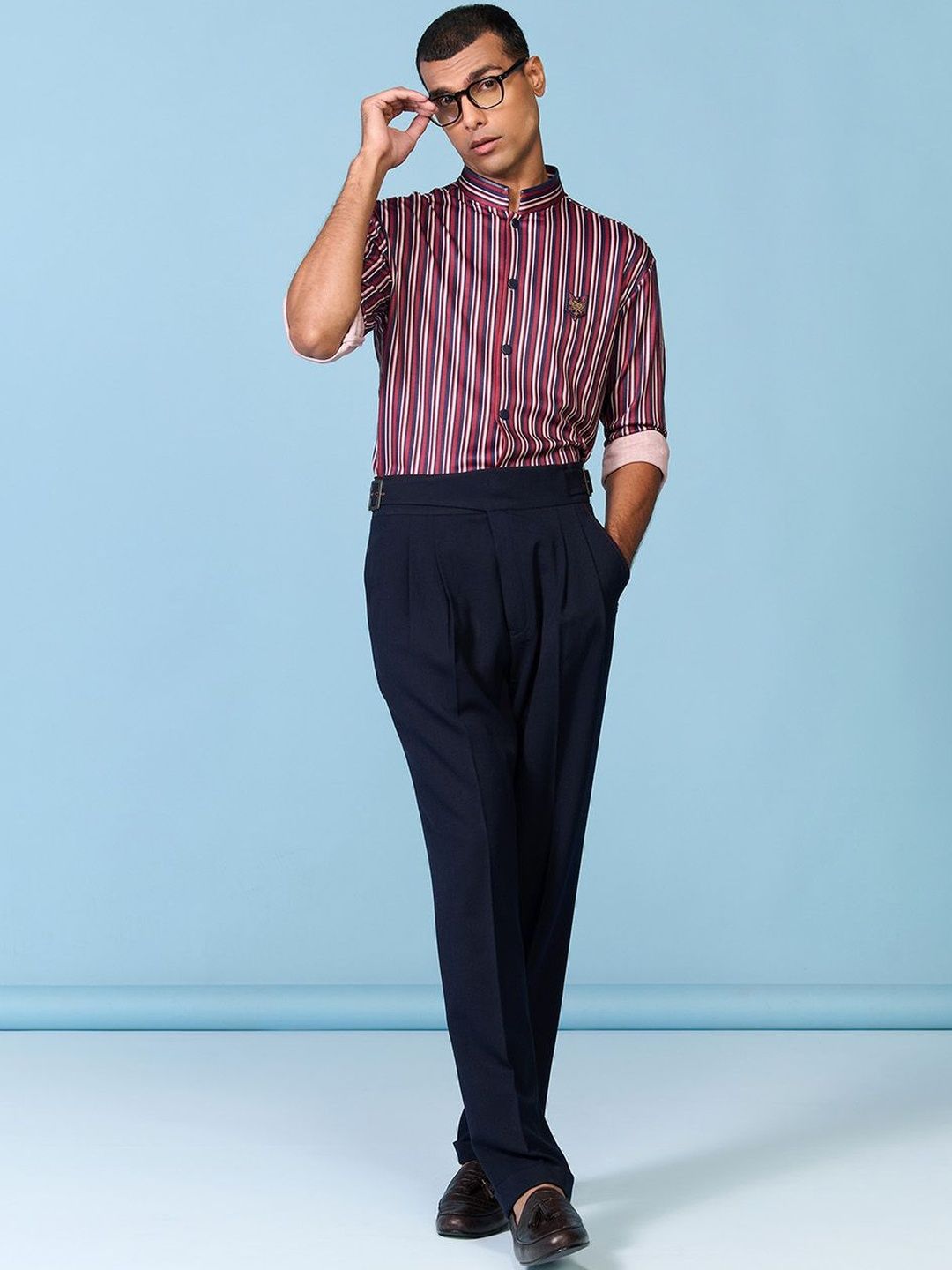 S&N by Shantnu Nikhil Men Classic Slim Fit Striped Casual Shirt-picture-30
