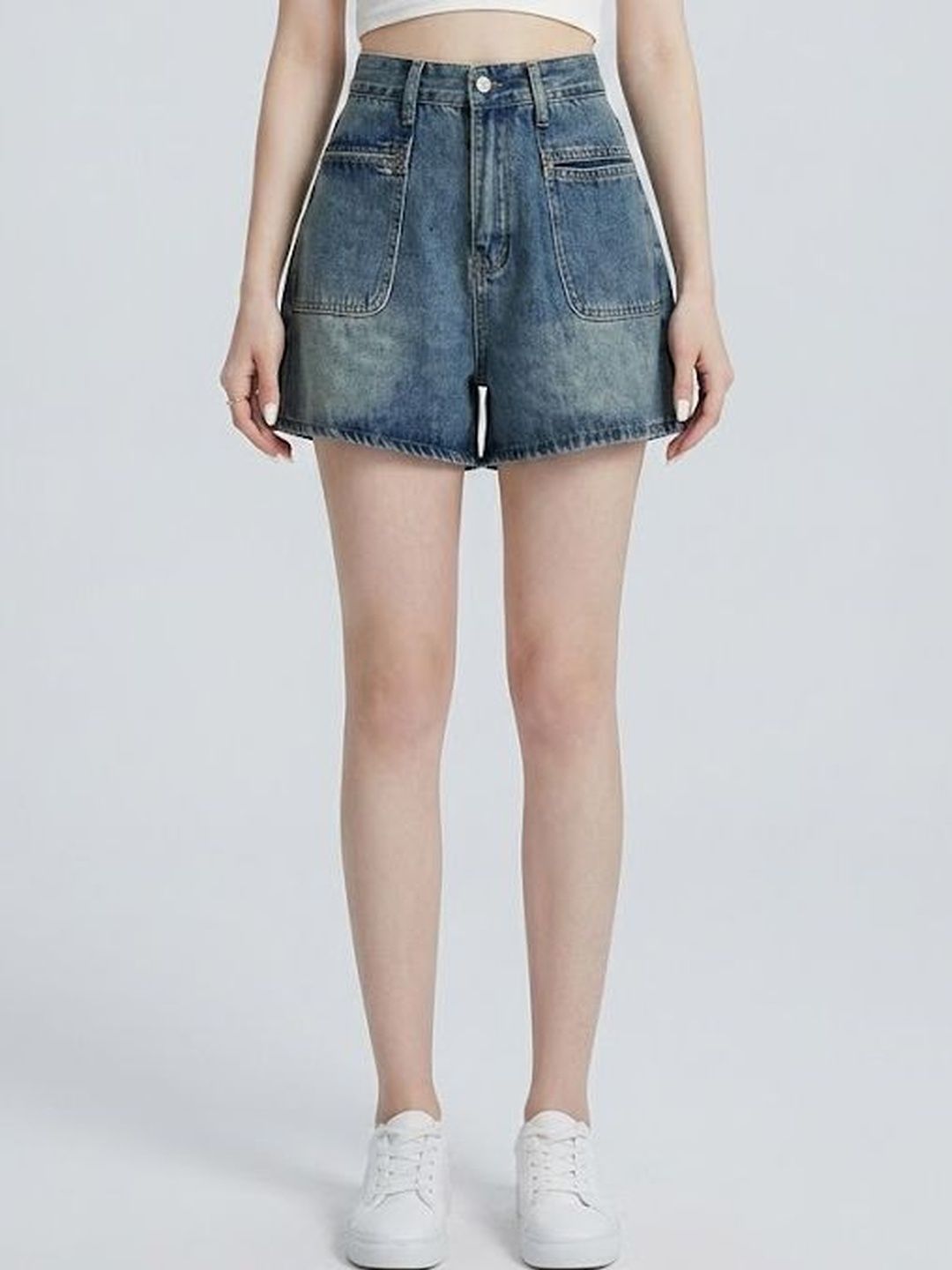 StyleCast x Revolte Women Washed Loose Fit Denim Shorts Technology-picture-13