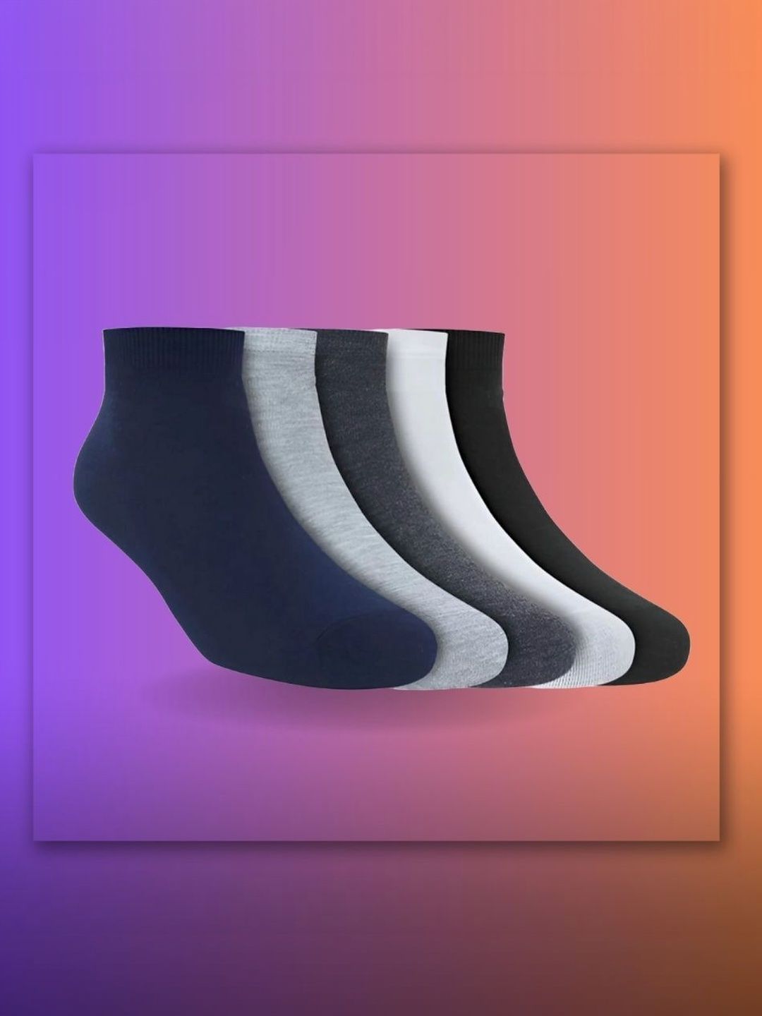 MJE Men Pack of 5 Cotton Blend Assorted Ankle Length Socks-picture-37