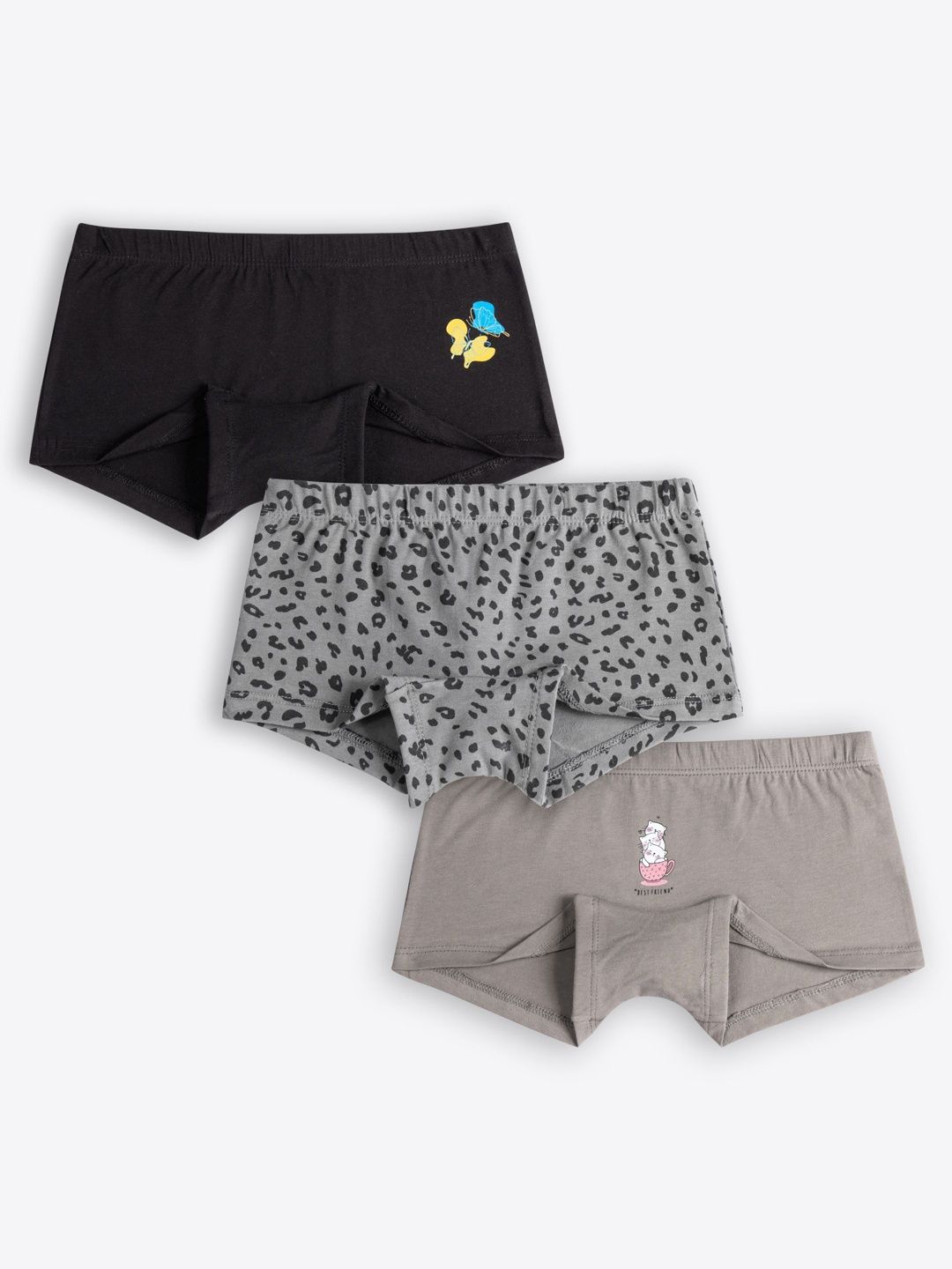 ariel Girls Pack of 3 Printed Cotton Boy Shorts-picture-40