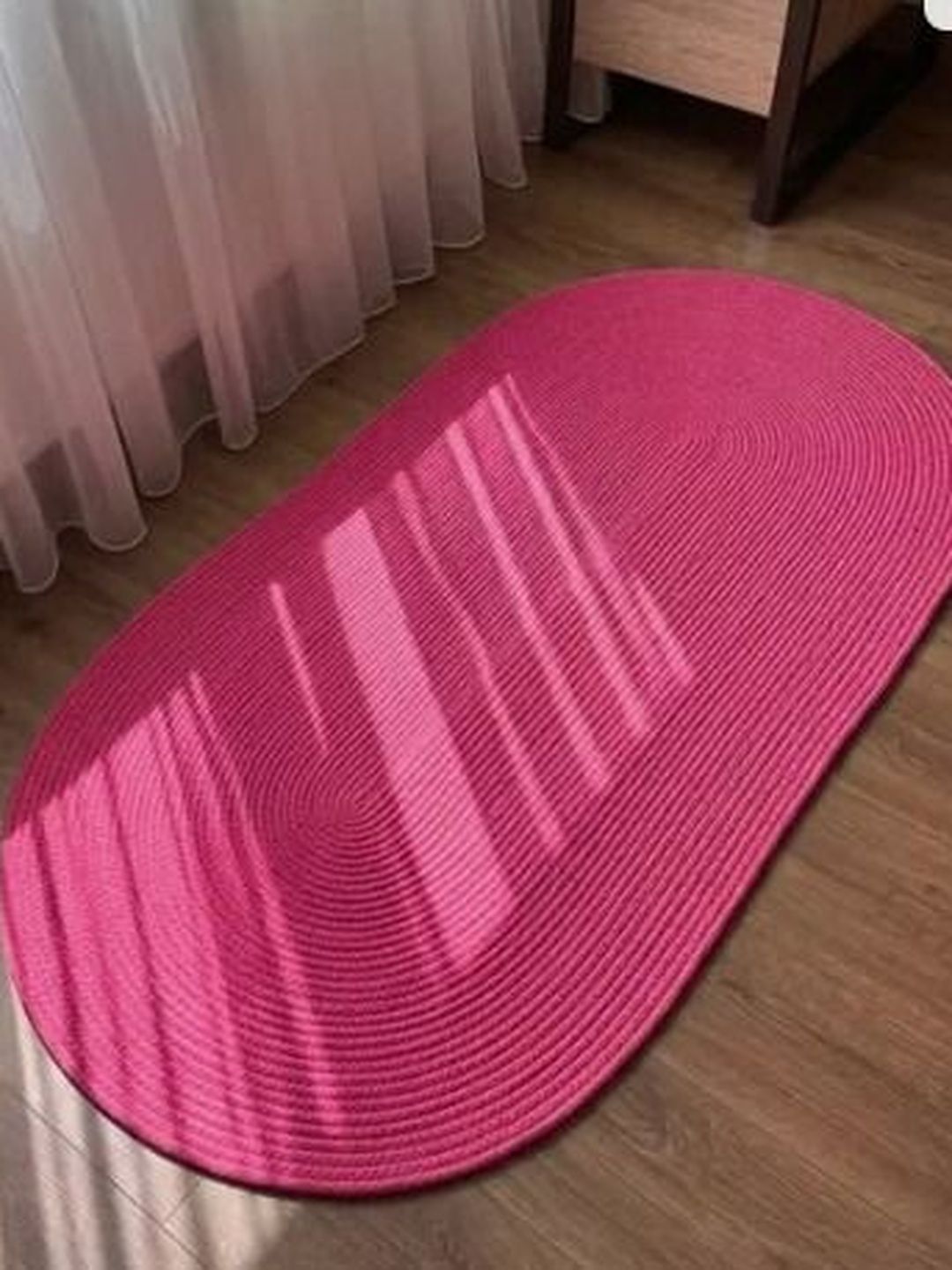 Siya Textiles Pink Textured Jute Cotton Anti-Skid Doormats-image-16