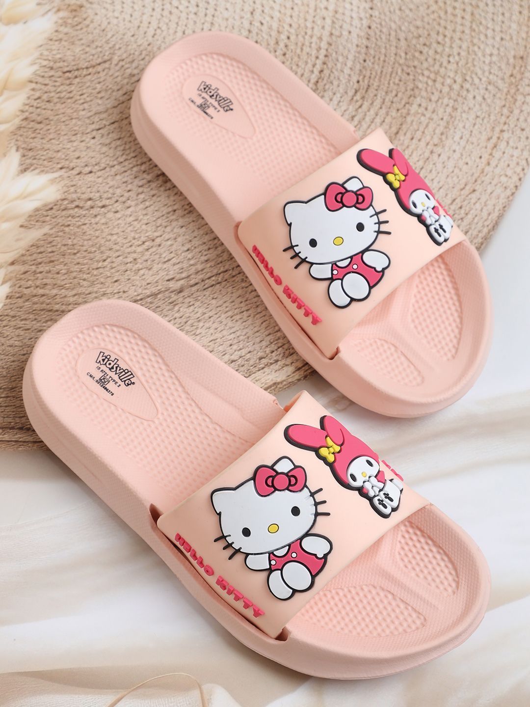 Kids Ville Girls Printed Sliders Flip Flops-image-14