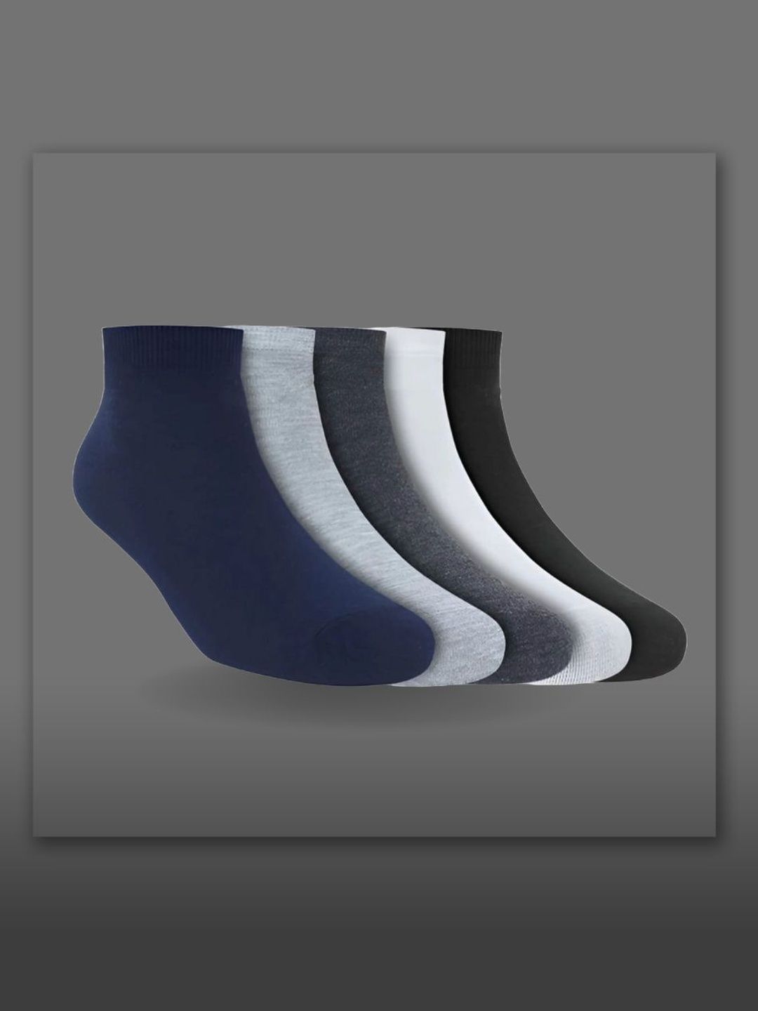 MJE Men Pack of 5 Cotton Blend Assorted Ankle Length Socks-picture-29